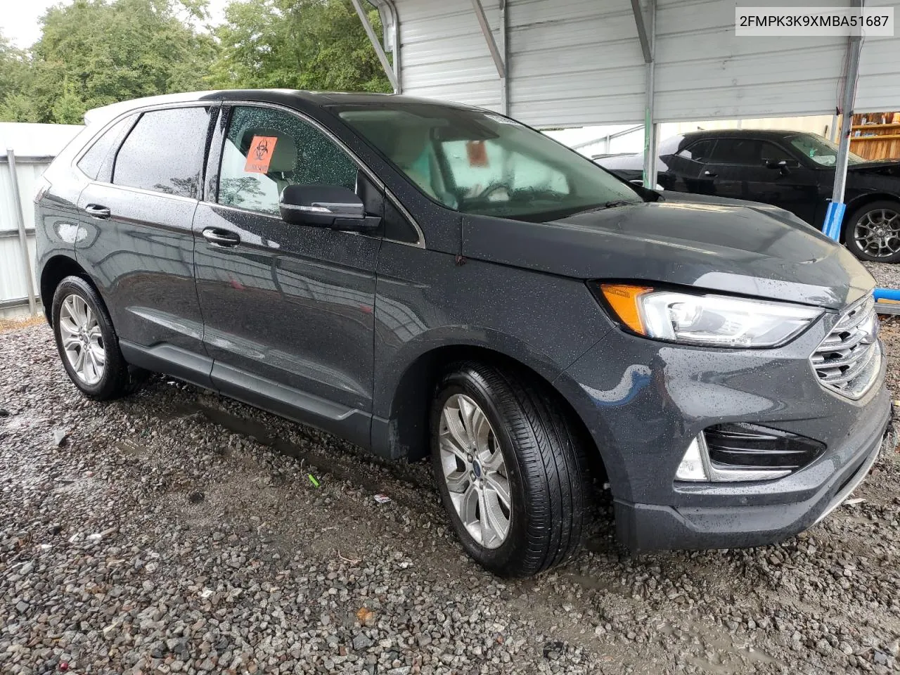 2021 Ford Edge Titanium VIN: 2FMPK3K9XMBA51687 Lot: 73136904