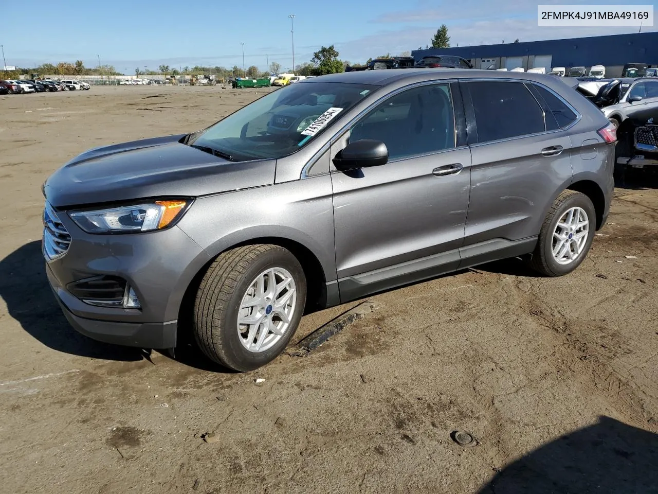 2021 Ford Edge Sel VIN: 2FMPK4J91MBA49169 Lot: 74106954