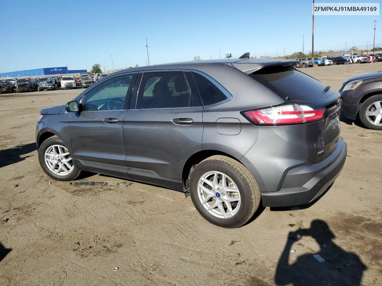 2021 Ford Edge Sel VIN: 2FMPK4J91MBA49169 Lot: 74106954