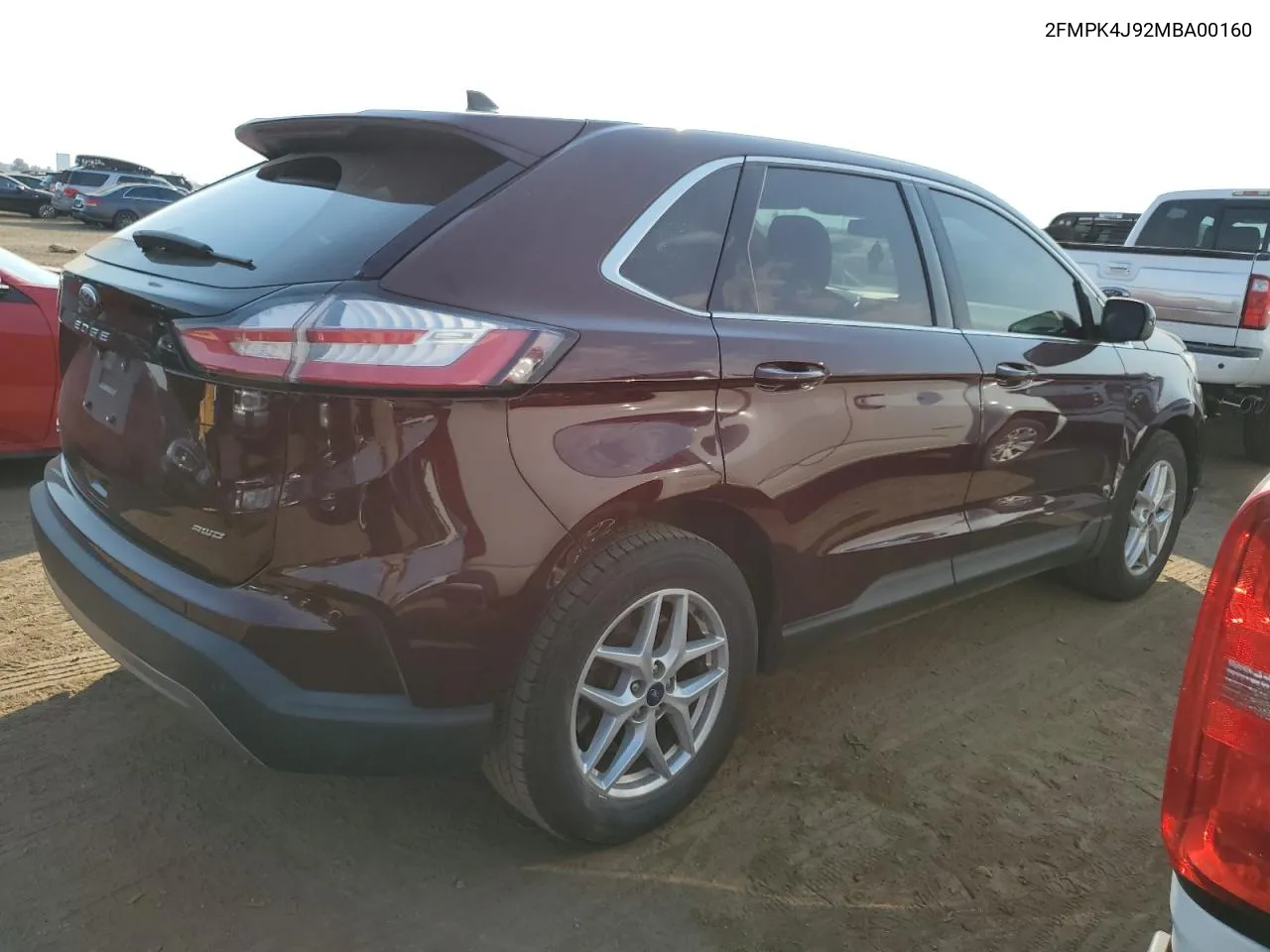 2021 Ford Edge Sel VIN: 2FMPK4J92MBA00160 Lot: 75239954