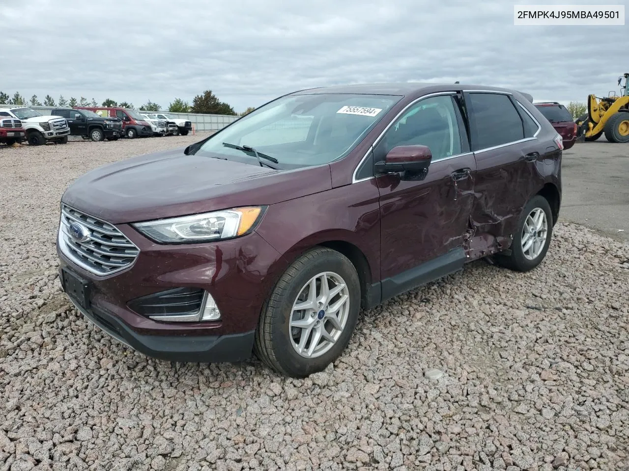 2021 Ford Edge Sel VIN: 2FMPK4J95MBA49501 Lot: 75557594