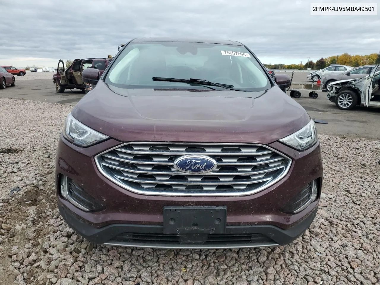 2021 Ford Edge Sel VIN: 2FMPK4J95MBA49501 Lot: 75557594