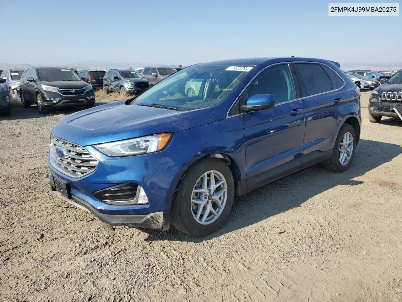 2021 Ford Edge Sel VIN: 2FMPK4J99MBA20275 Lot: 75628294