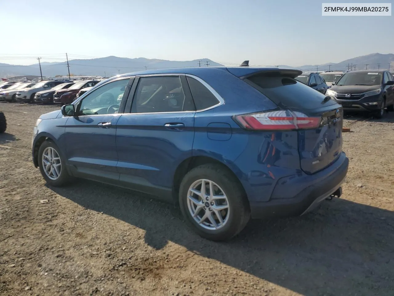 2021 Ford Edge Sel VIN: 2FMPK4J99MBA20275 Lot: 75628294