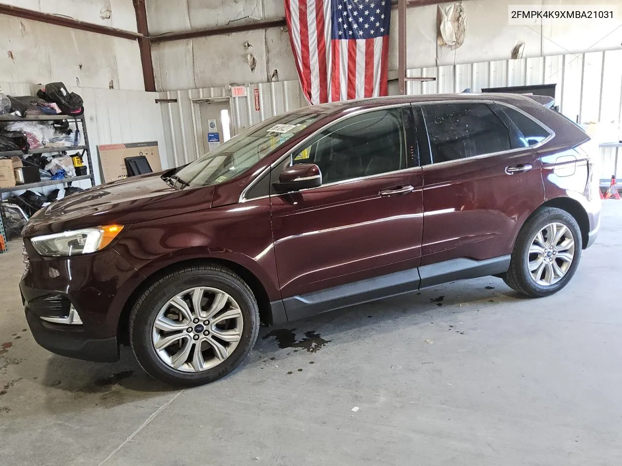 2021 Ford Edge Titanium VIN: 2FMPK4K9XMBA21031 Lot: 77301244