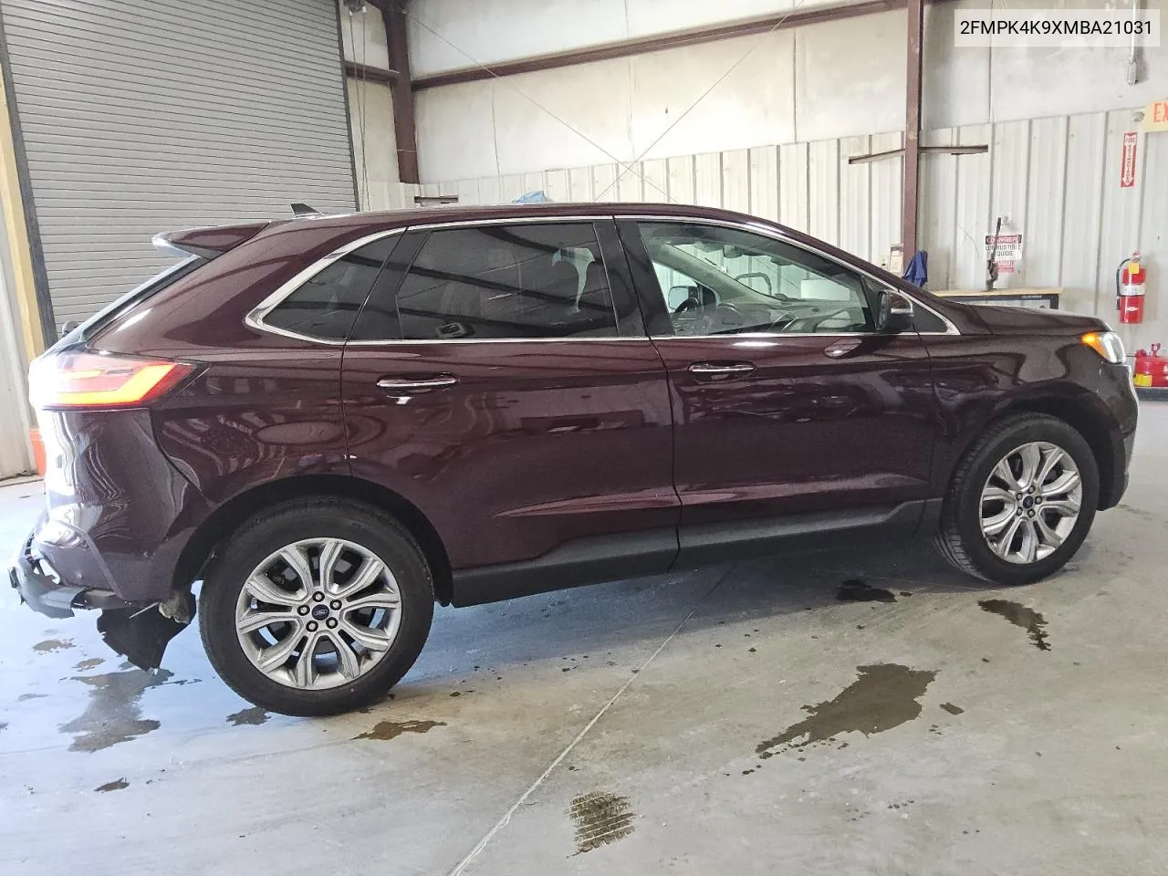 2021 Ford Edge Titanium VIN: 2FMPK4K9XMBA21031 Lot: 77301244