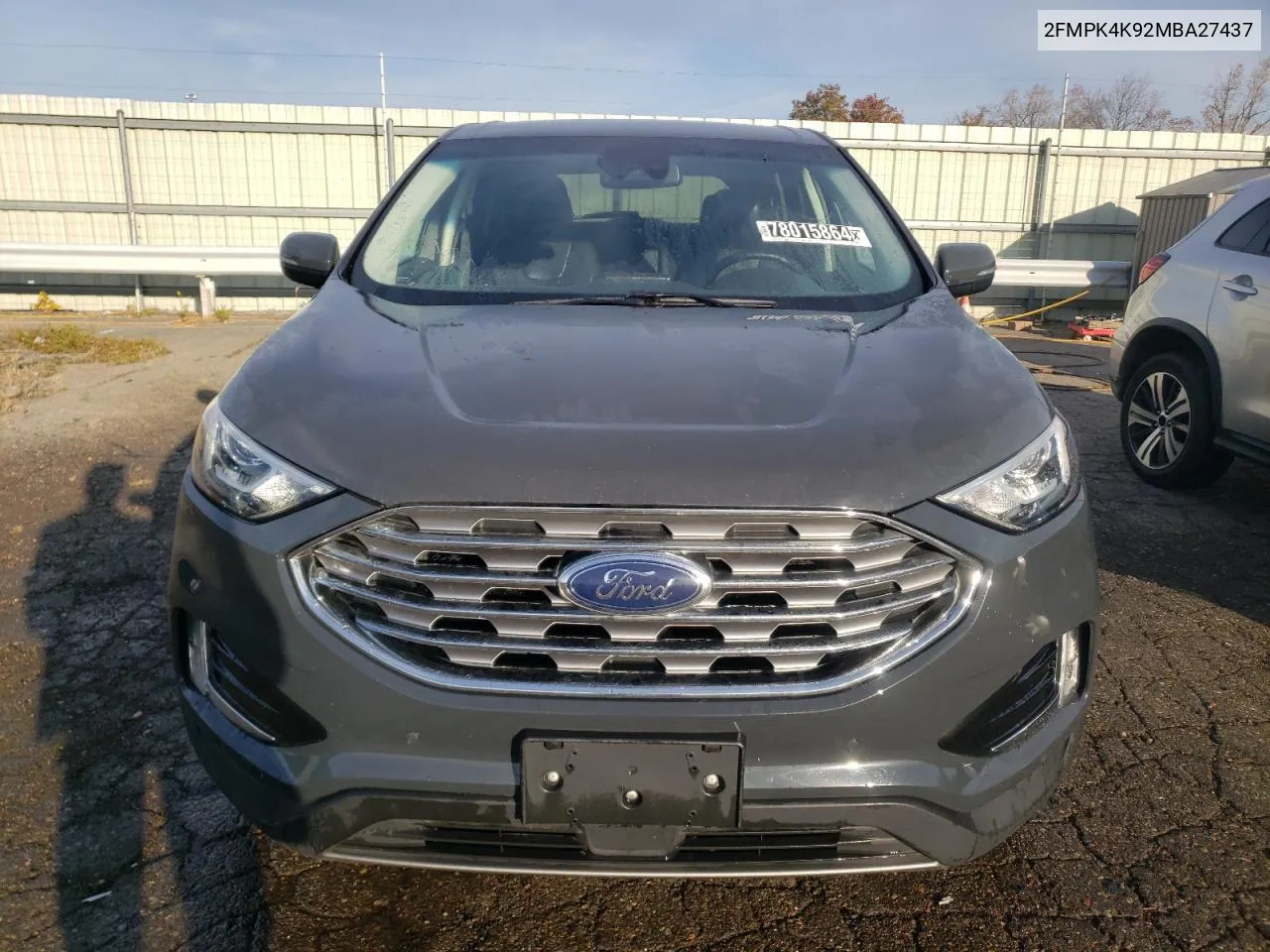 2021 Ford Edge Titanium VIN: 2FMPK4K92MBA27437 Lot: 78015864