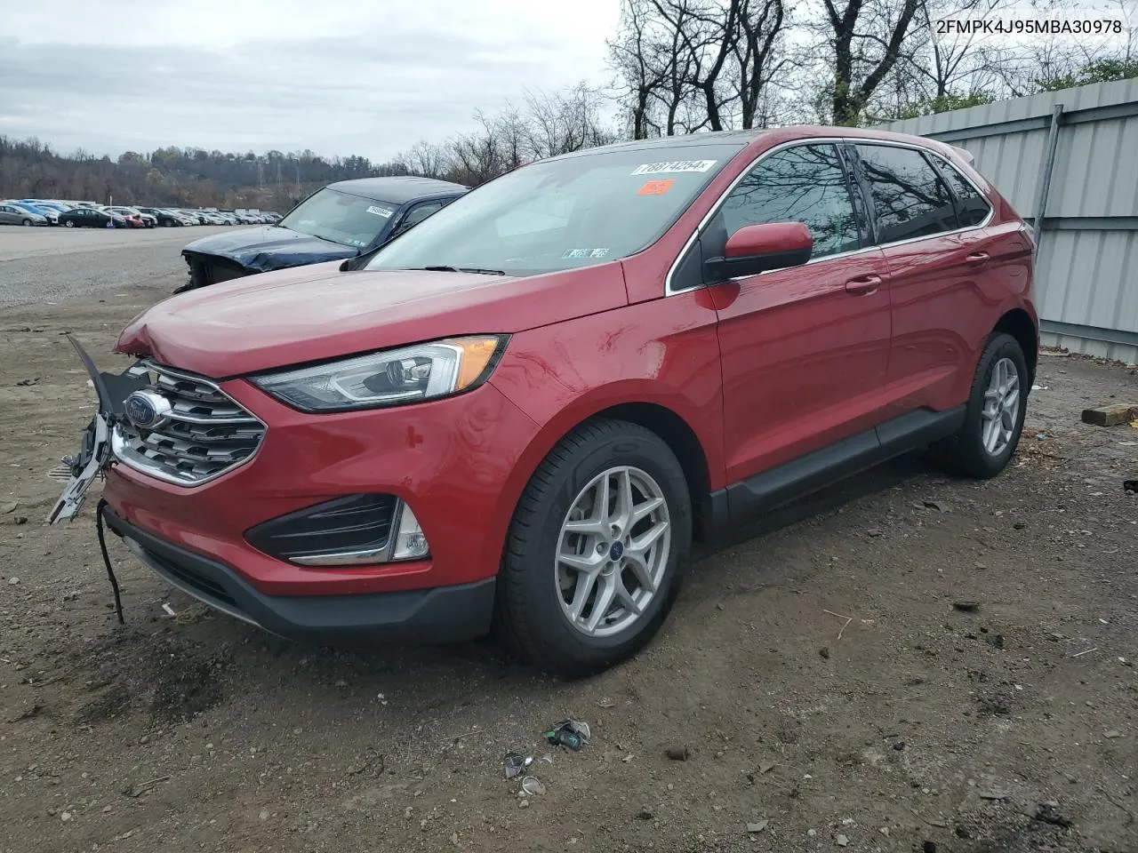 2021 Ford Edge Sel VIN: 2FMPK4J95MBA30978 Lot: 78874254