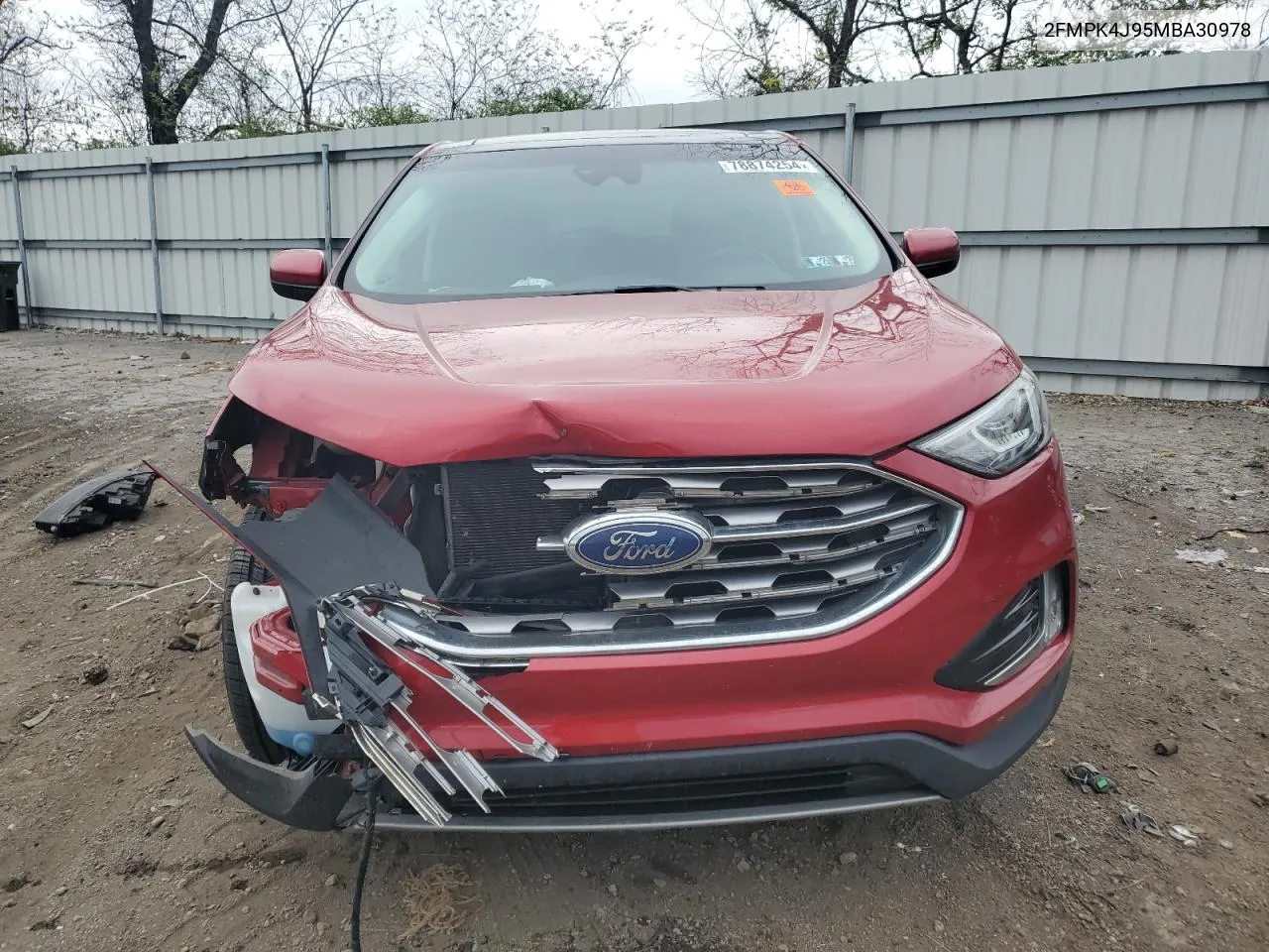 2021 Ford Edge Sel VIN: 2FMPK4J95MBA30978 Lot: 78874254