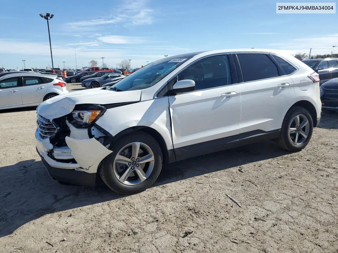 2021 Ford Edge Sel VIN: 2FMPK4J94MBA34004 Lot: 80002084