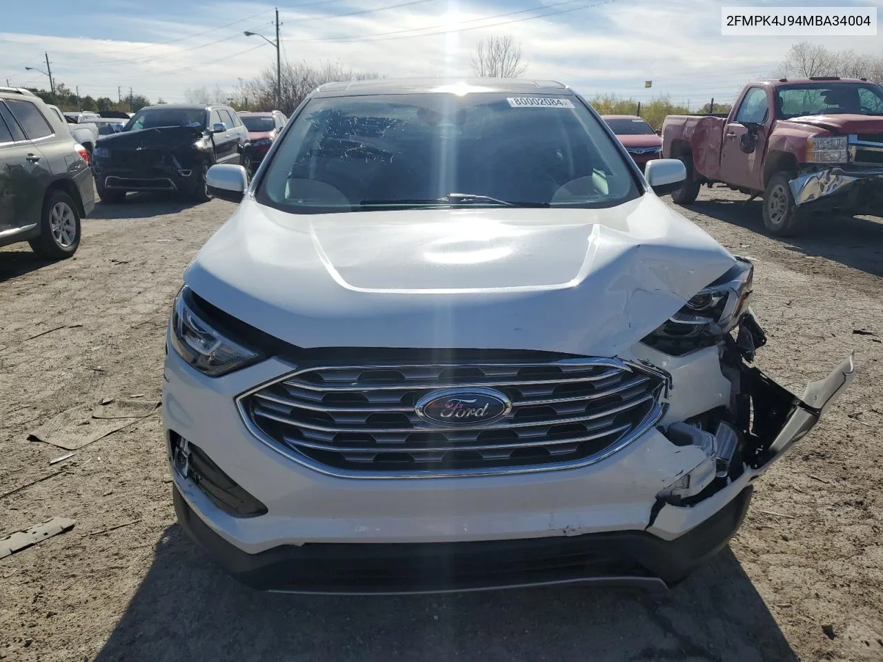 2021 Ford Edge Sel VIN: 2FMPK4J94MBA34004 Lot: 80002084