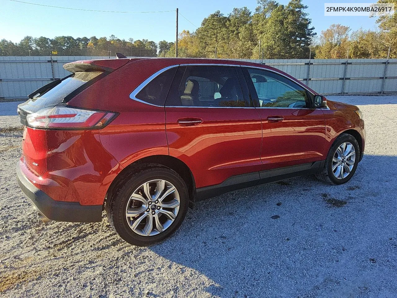 2021 Ford Edge Titanium VIN: 2FMPK4K90MBA26917 Lot: 80387344