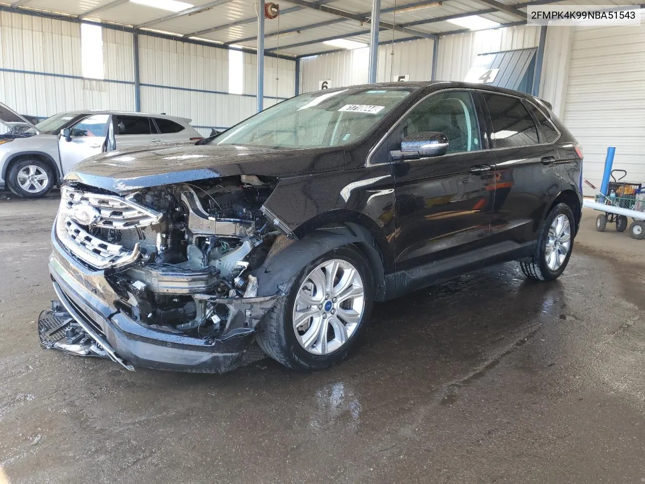 2022 Ford Edge Titanium VIN: 2FMPK4K99NBA51543 Lot: 61710044