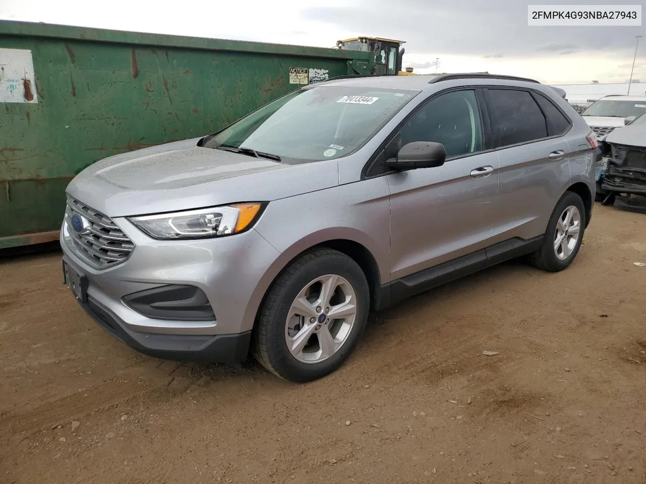 2022 Ford Edge Se VIN: 2FMPK4G93NBA27943 Lot: 70413344