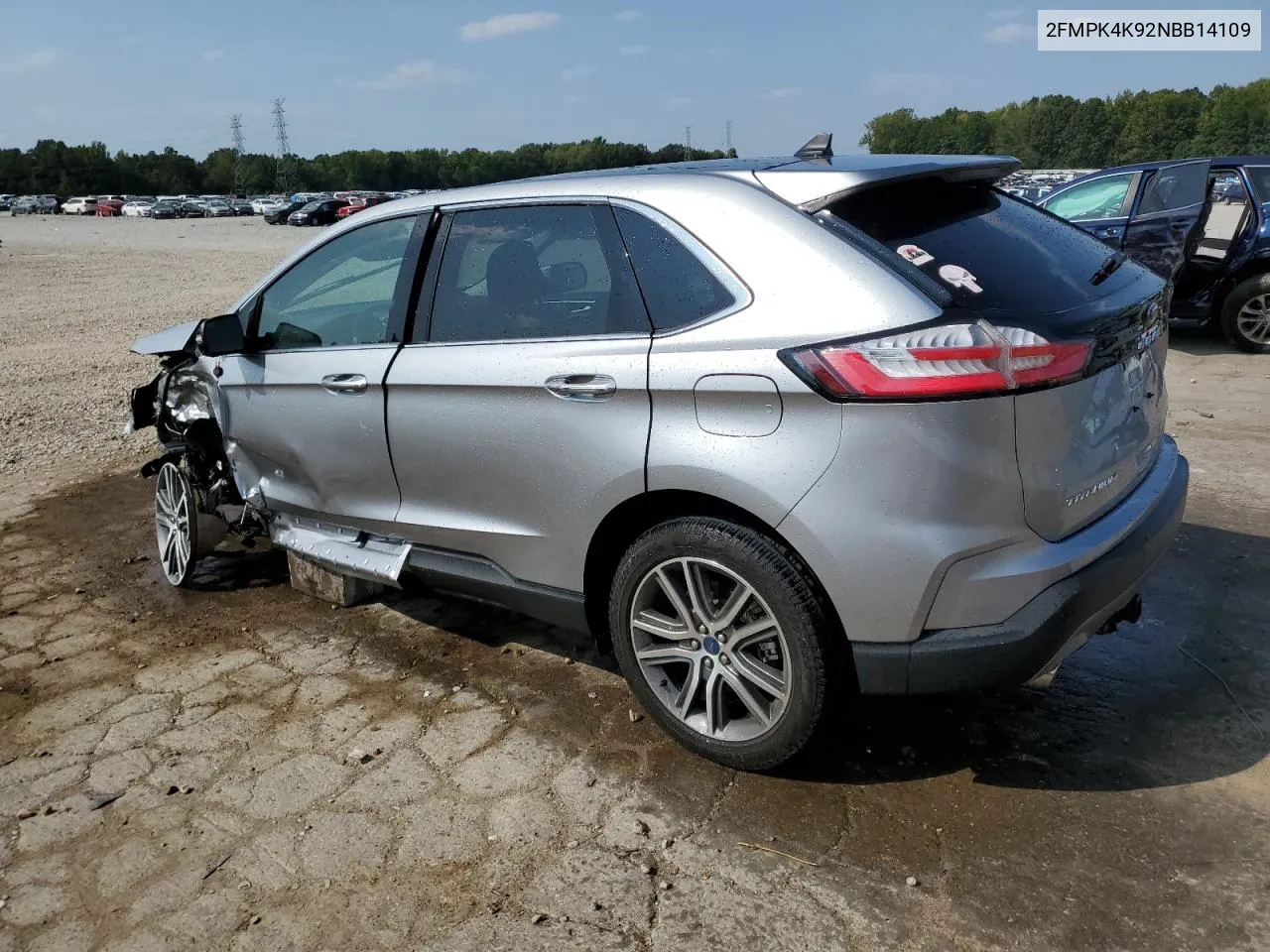 2022 Ford Edge Titanium VIN: 2FMPK4K92NBB14109 Lot: 70461154