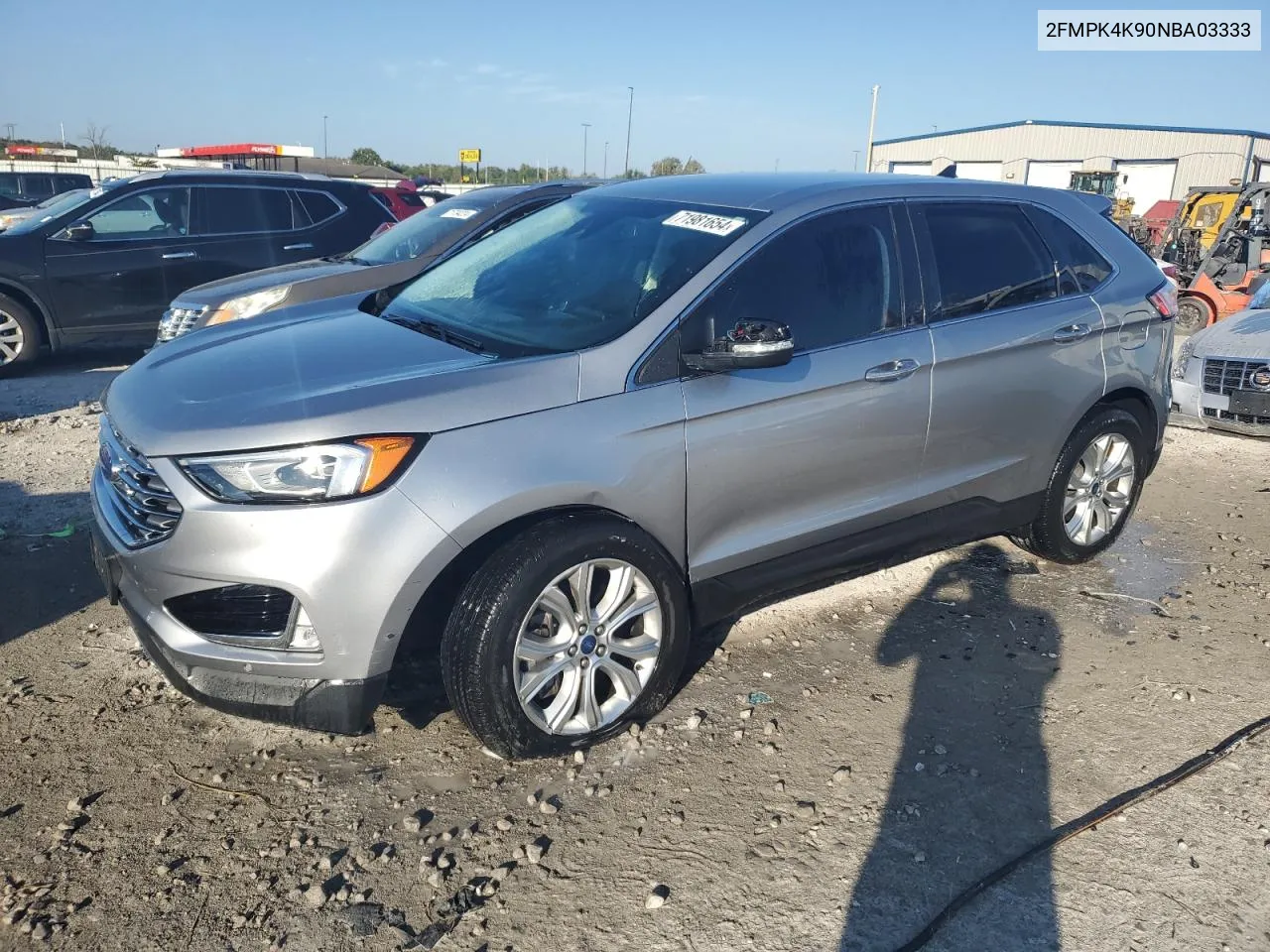 2022 Ford Edge Titanium VIN: 2FMPK4K90NBA03333 Lot: 71981654