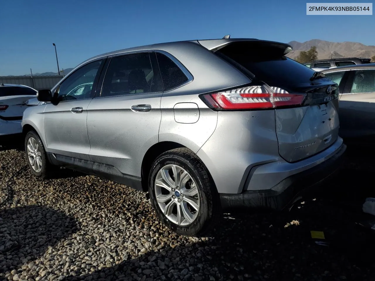 2022 Ford Edge Titanium VIN: 2FMPK4K93NBB05144 Lot: 72181334