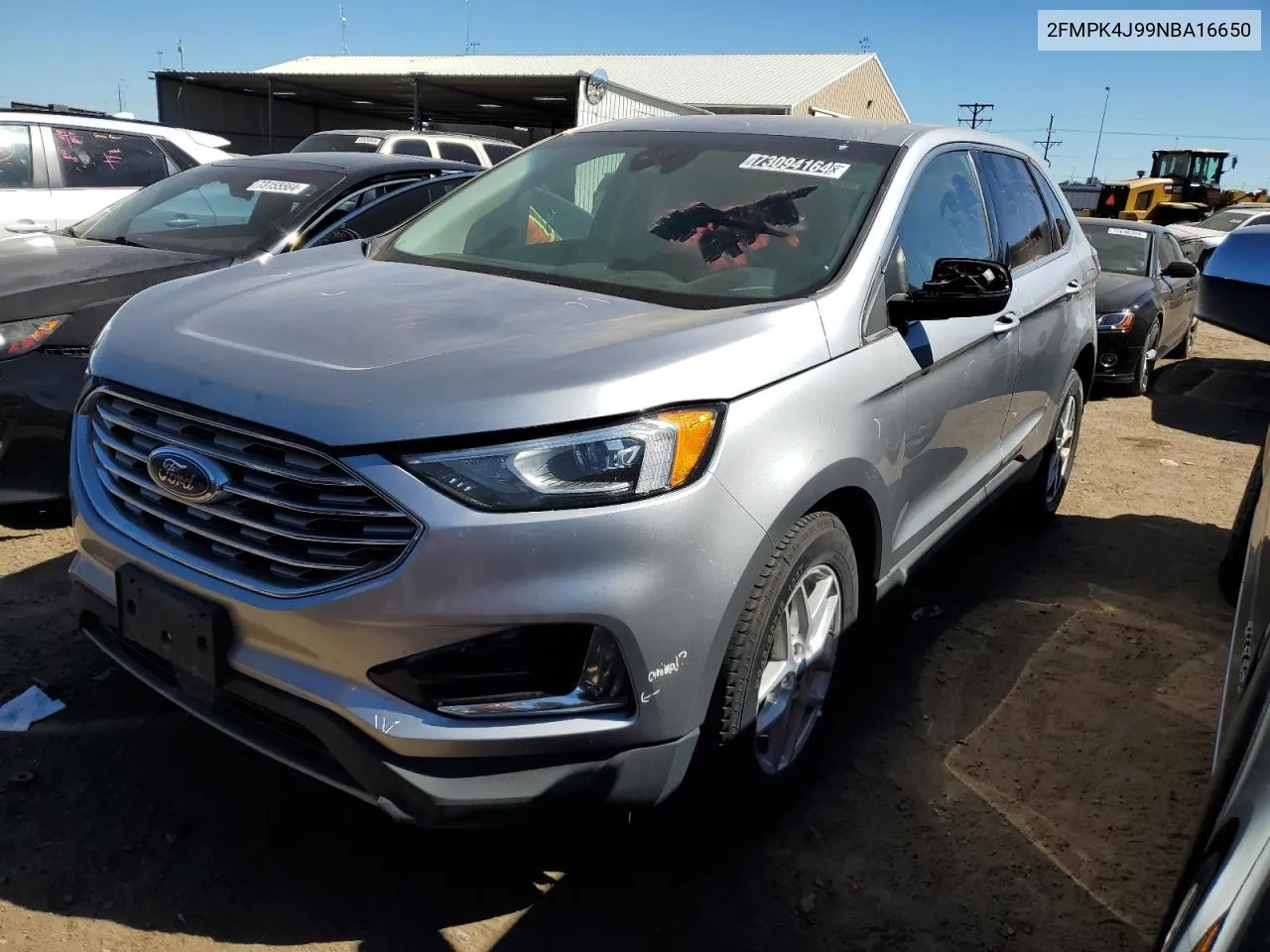 2022 Ford Edge Sel VIN: 2FMPK4J99NBA16650 Lot: 73094164