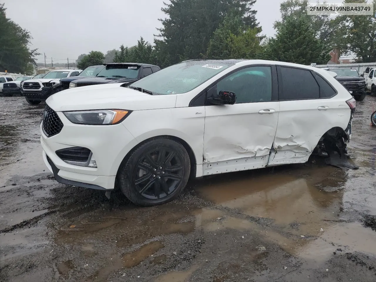 2022 Ford Edge Sel VIN: 2FMPK4J99NBA43749 Lot: 73689554