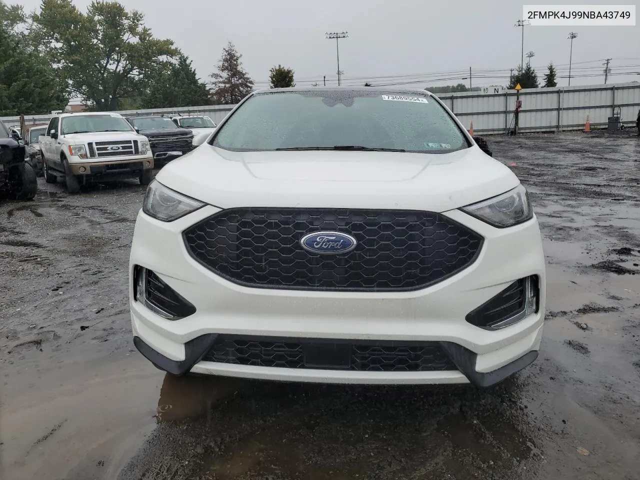 2022 Ford Edge Sel VIN: 2FMPK4J99NBA43749 Lot: 73689554