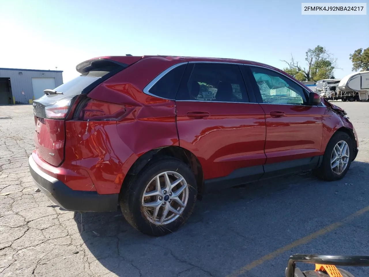 2022 Ford Edge Sel VIN: 2FMPK4J92NBA24217 Lot: 73697594