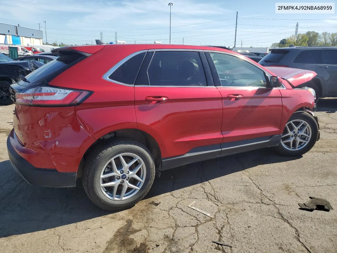 2022 Ford Edge Sel VIN: 2FMPK4J92NBA68959 Lot: 74551084