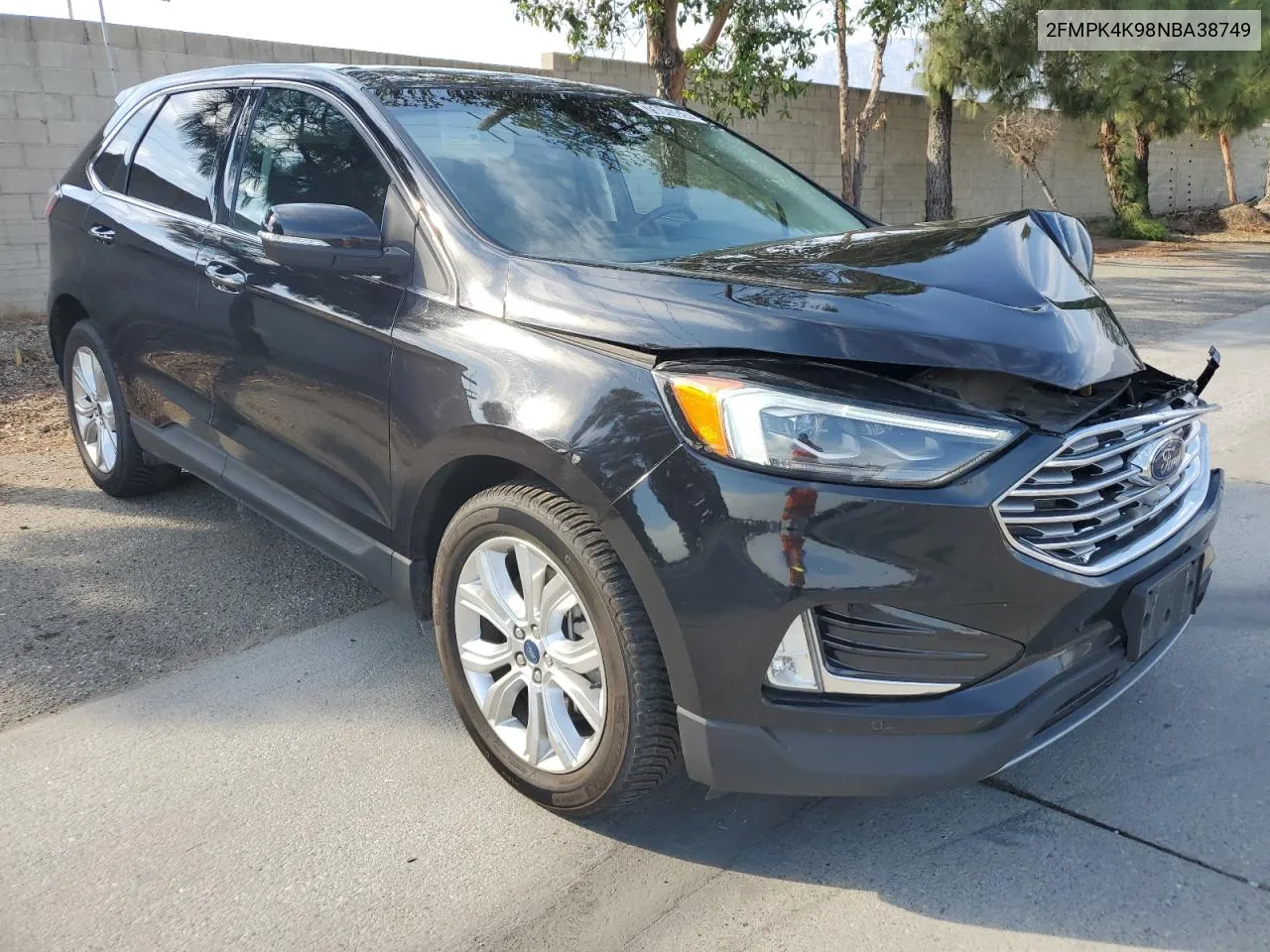 2022 Ford Edge Titanium VIN: 2FMPK4K98NBA38749 Lot: 75045324