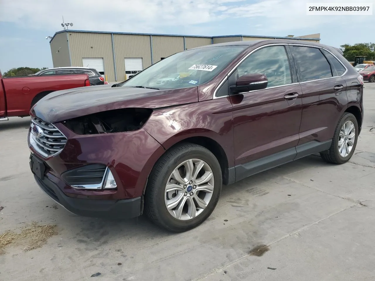 2022 Ford Edge Titanium VIN: 2FMPK4K92NBB03997 Lot: 75627614