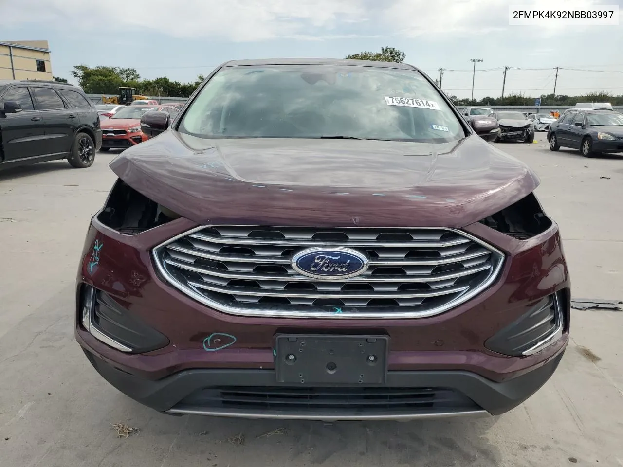 2022 Ford Edge Titanium VIN: 2FMPK4K92NBB03997 Lot: 75627614