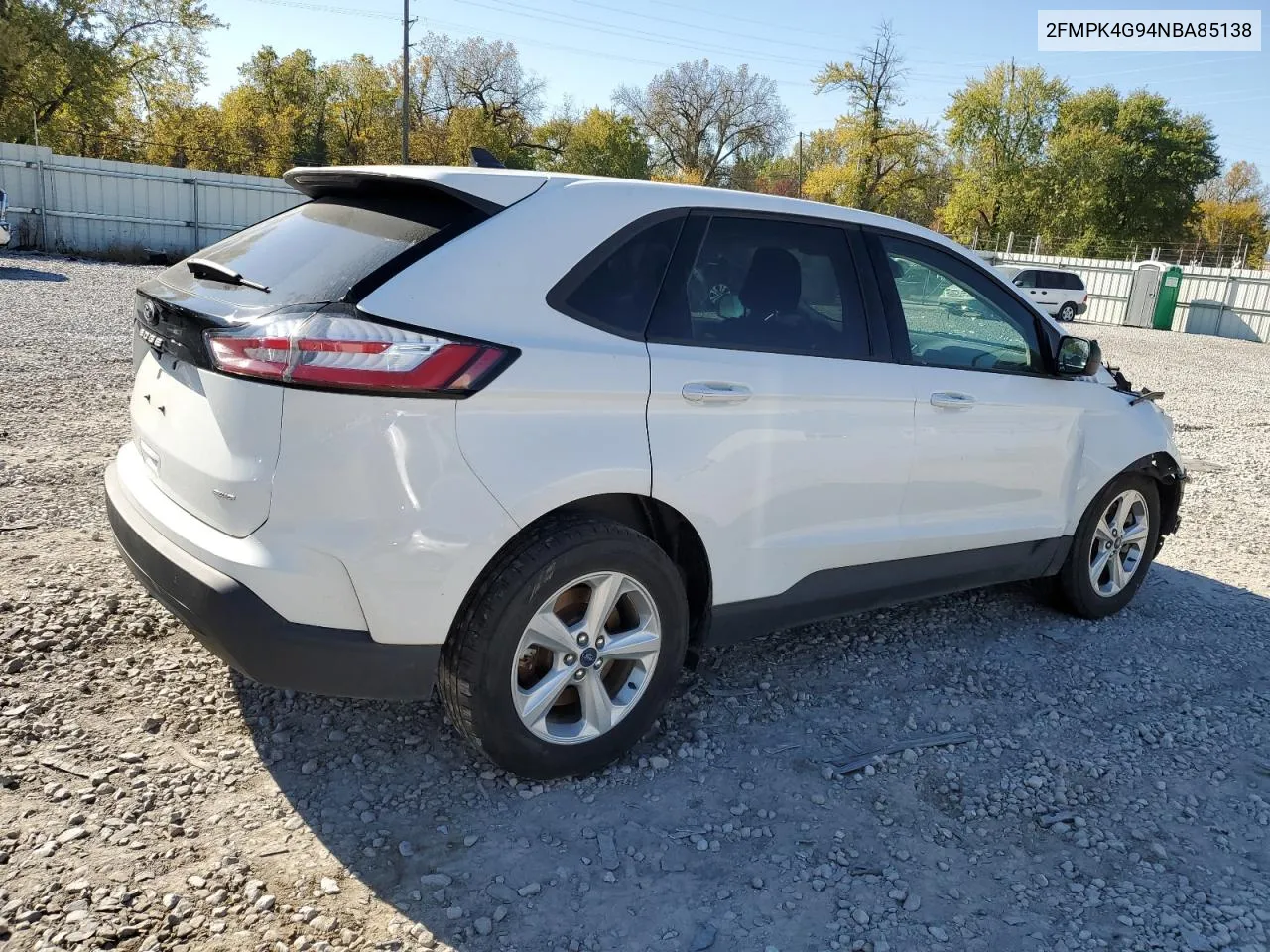 2022 Ford Edge Se VIN: 2FMPK4G94NBA85138 Lot: 76874684