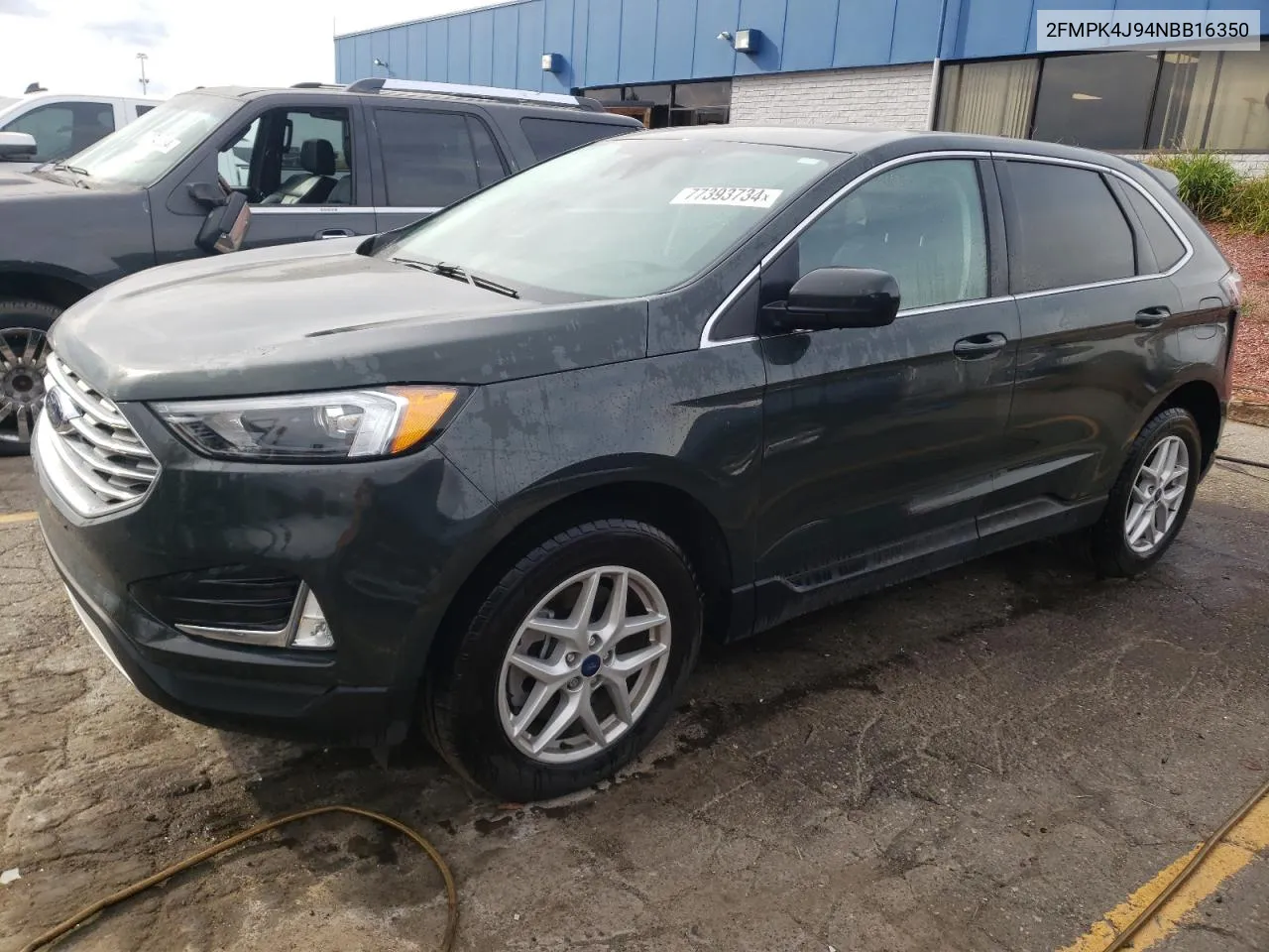 2022 Ford Edge Sel VIN: 2FMPK4J94NBB16350 Lot: 77393734