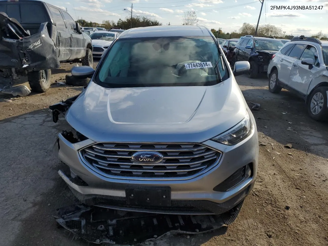 2022 Ford Edge Sel VIN: 2FMPK4J93NBA51247 Lot: 77443614