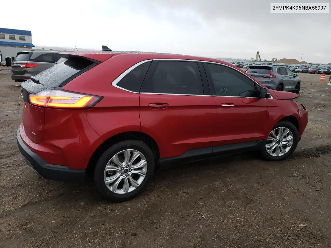 2022 Ford Edge Titanium VIN: 2FMPK4K96NBA58997 Lot: 78093654