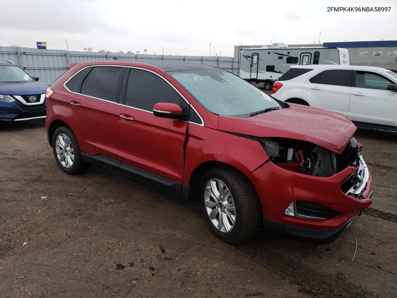 2022 Ford Edge Titanium VIN: 2FMPK4K96NBA58997 Lot: 78093654