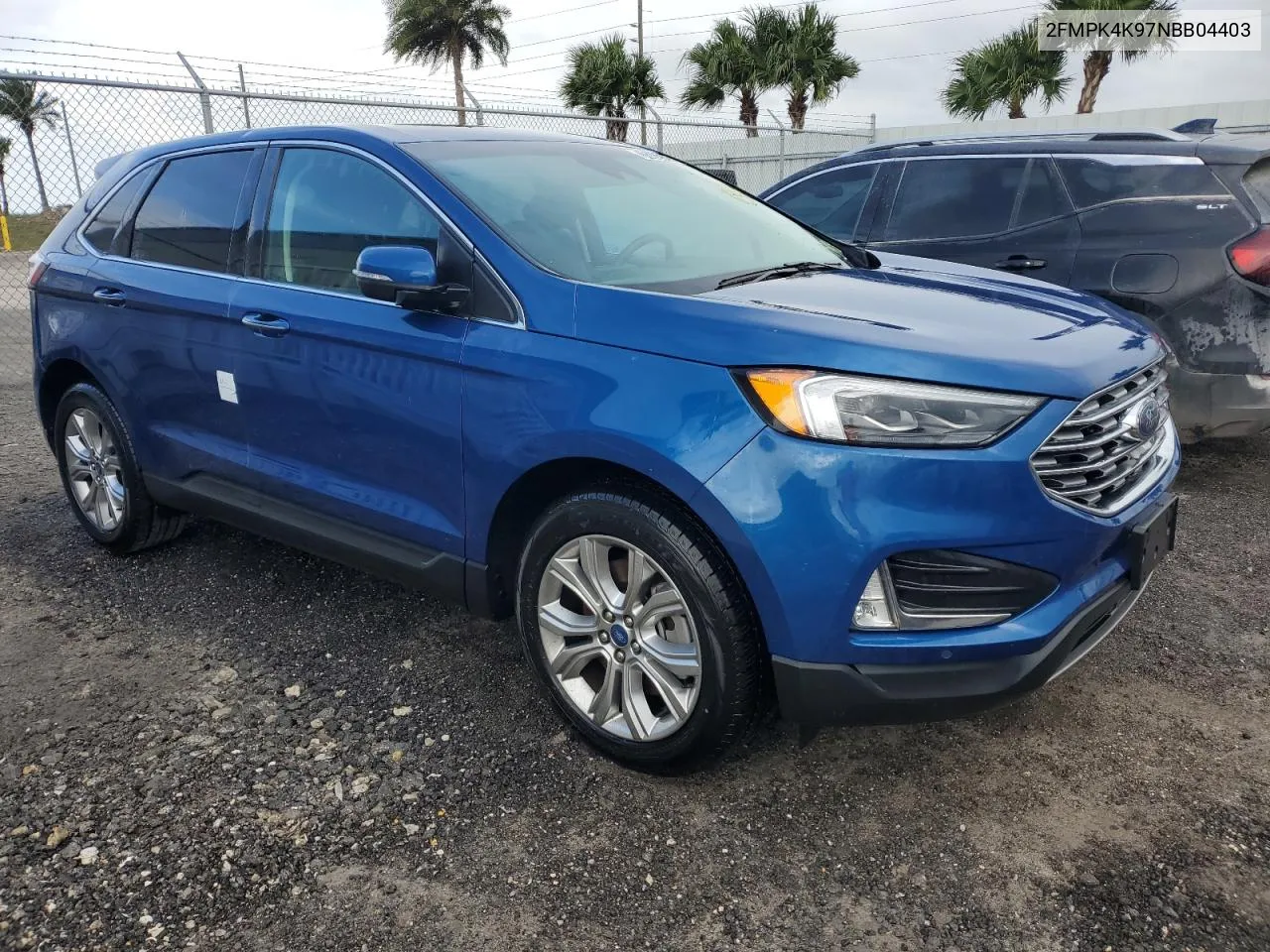 2022 Ford Edge Titanium VIN: 2FMPK4K97NBB04403 Lot: 78892524