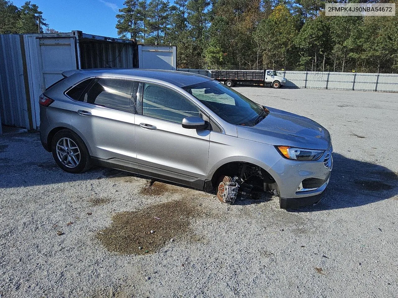 2022 Ford Edge Sel VIN: 2FMPK4J90NBA54672 Lot: 80349994