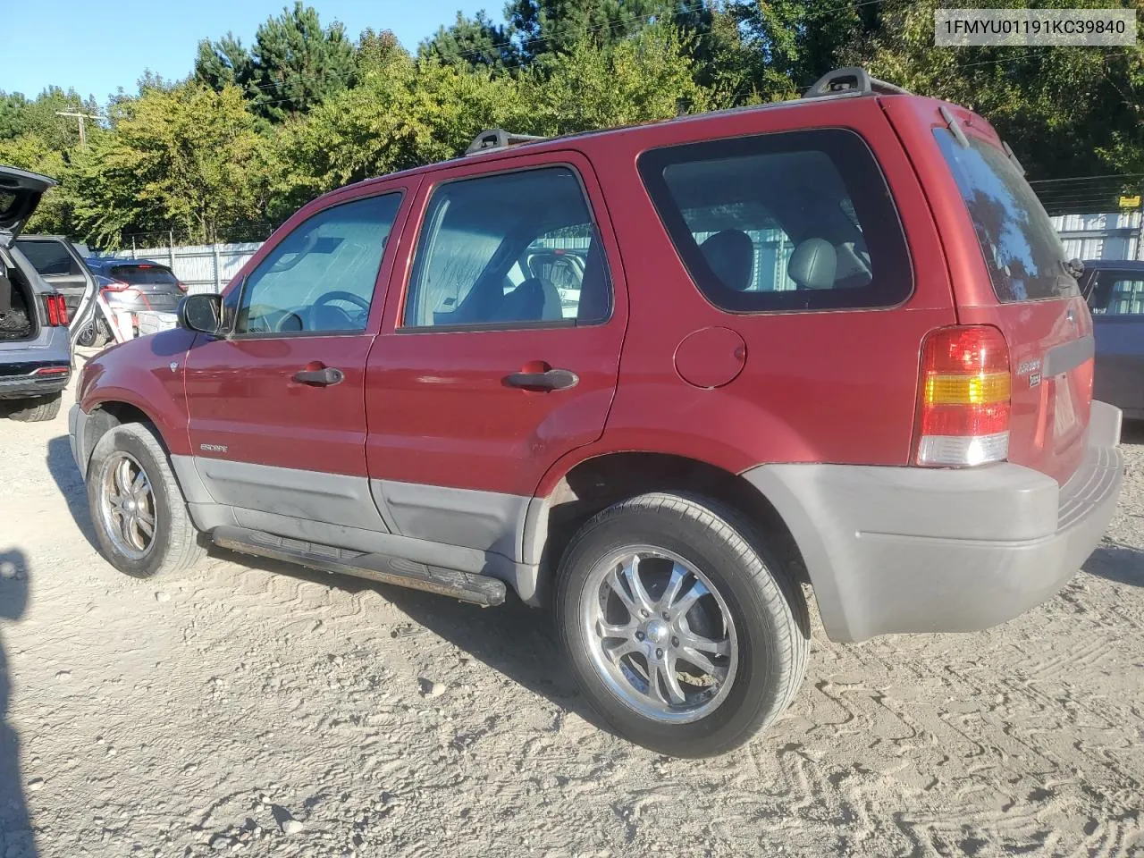 2001 Ford Escape Xls VIN: 1FMYU01191KC39840 Lot: 75985464