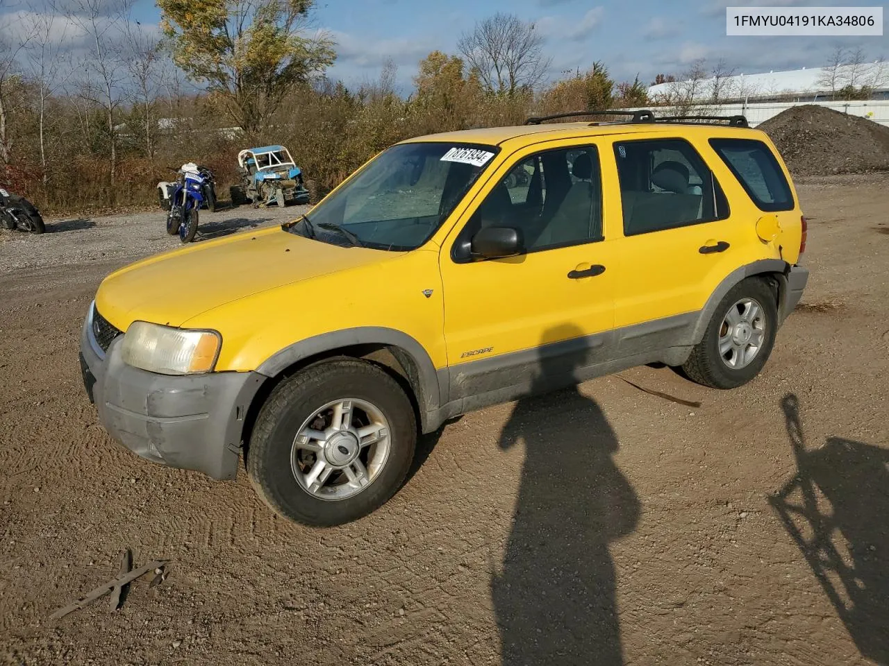 2001 Ford Escape Xlt VIN: 1FMYU04191KA34806 Lot: 78761934