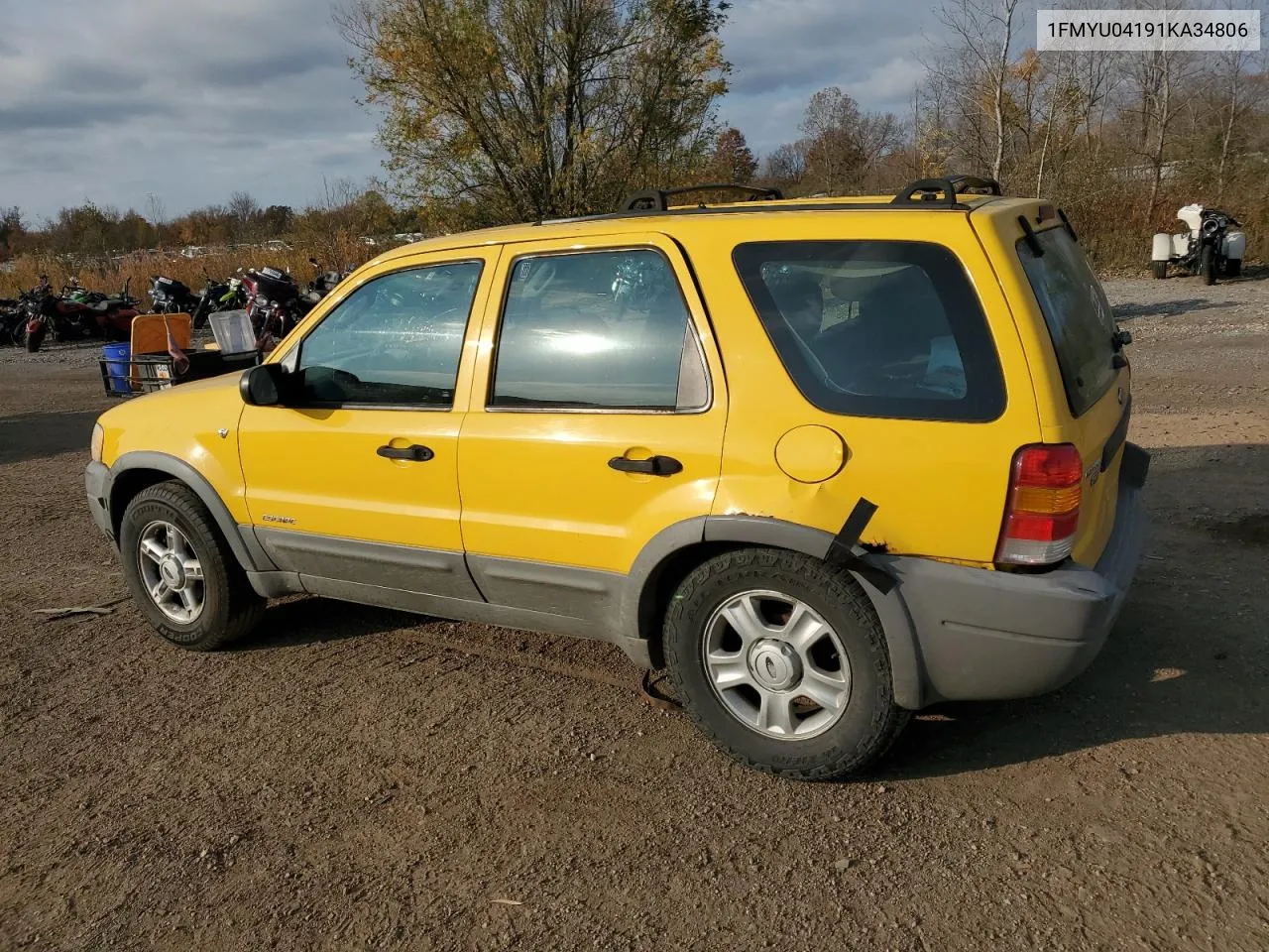 2001 Ford Escape Xlt VIN: 1FMYU04191KA34806 Lot: 78761934