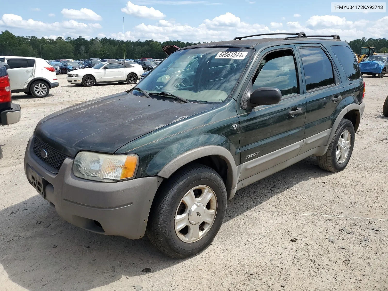 2002 Ford Escape Xlt VIN: 1FMYU04172KA93743 Lot: 68061944