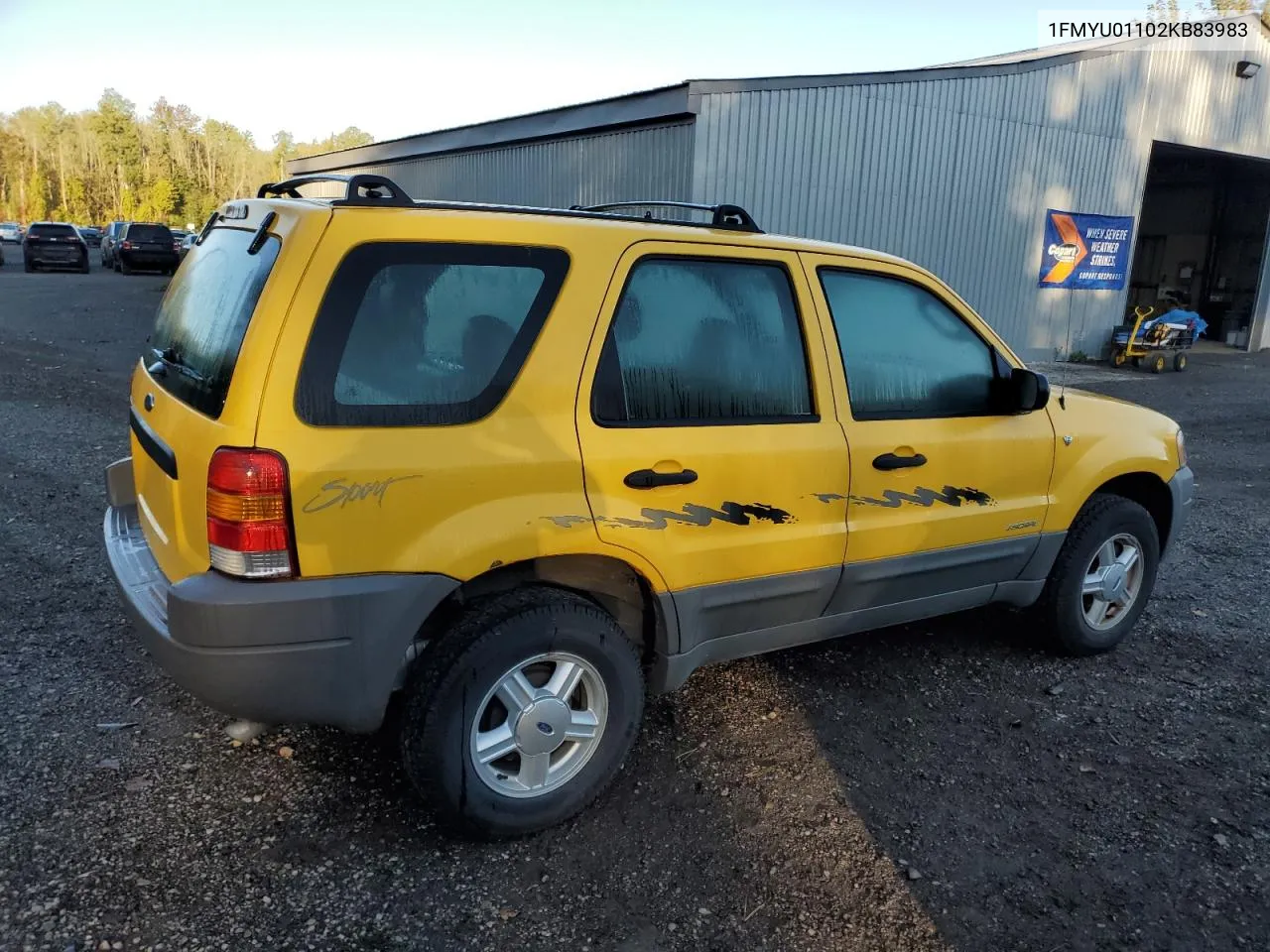 2002 Ford Escape Xls VIN: 1FMYU01102KB83983 Lot: 73057924