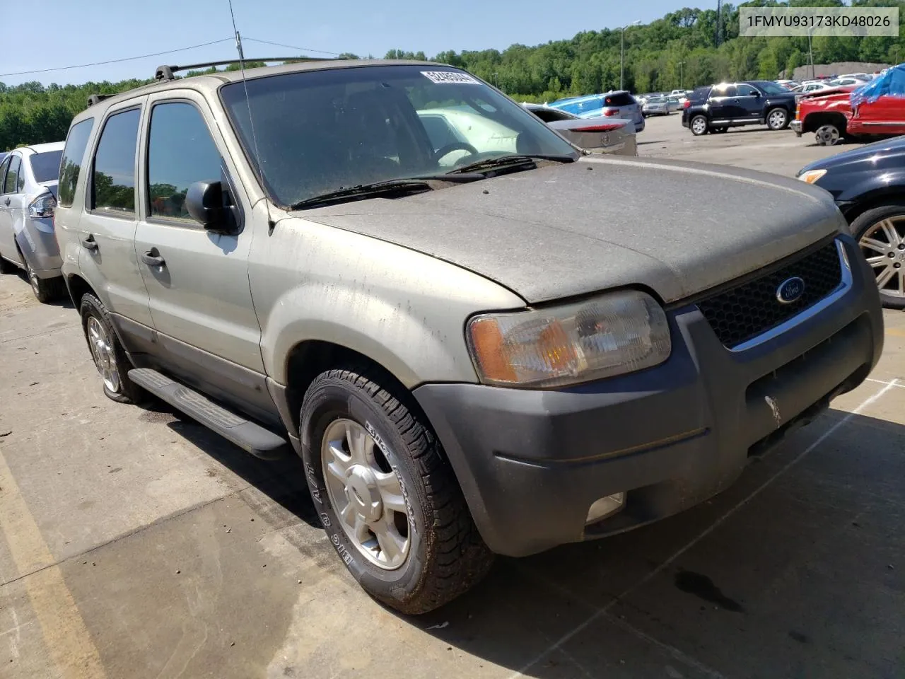 2003 Ford Escape Xlt VIN: 1FMYU93173KD48026 Lot: 52485044