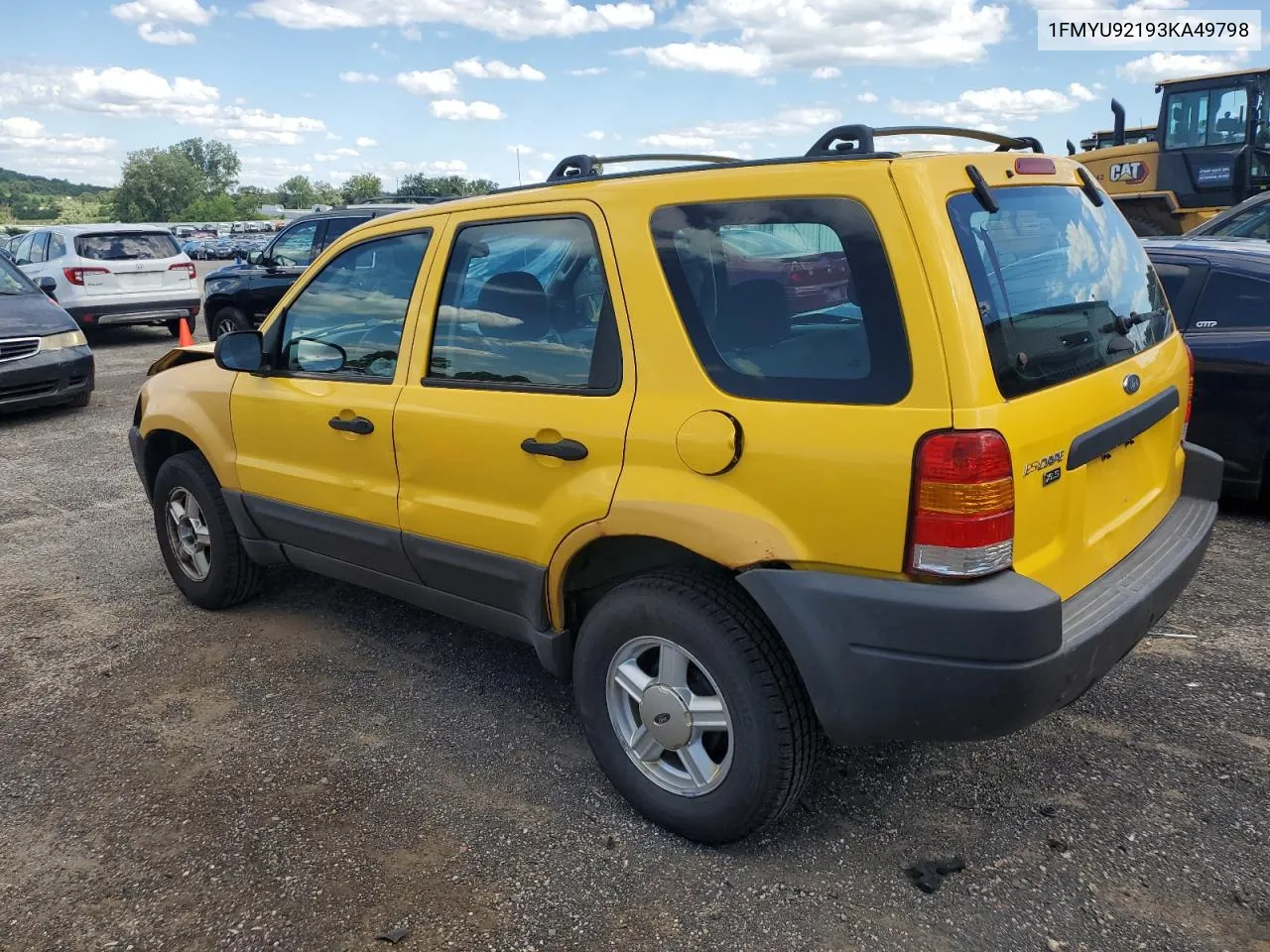 2003 Ford Escape Xls VIN: 1FMYU92193KA49798 Lot: 59922804