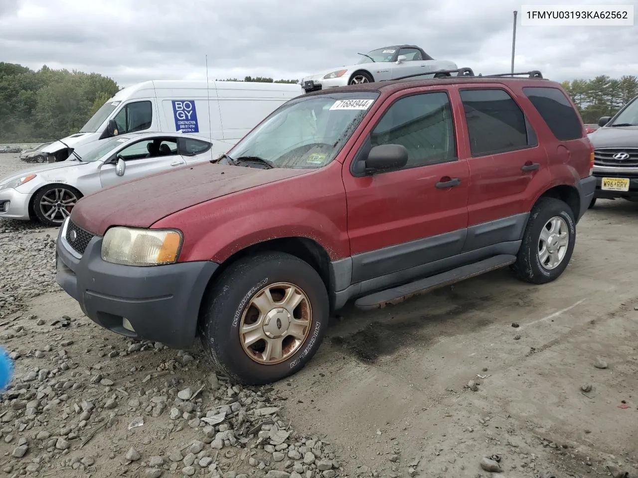 2003 Ford Escape Xlt VIN: 1FMYU03193KA62562 Lot: 71684944