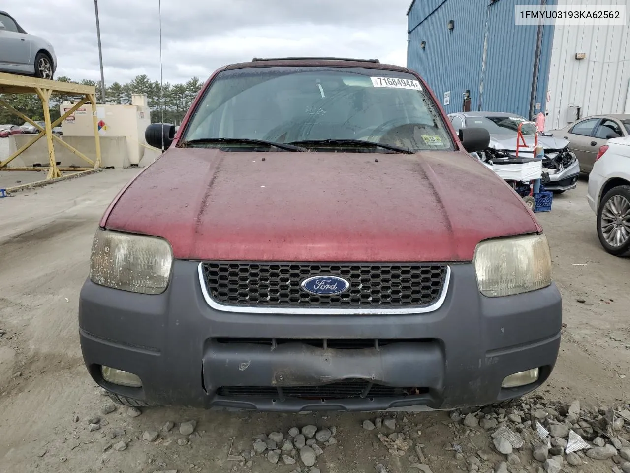 2003 Ford Escape Xlt VIN: 1FMYU03193KA62562 Lot: 71684944