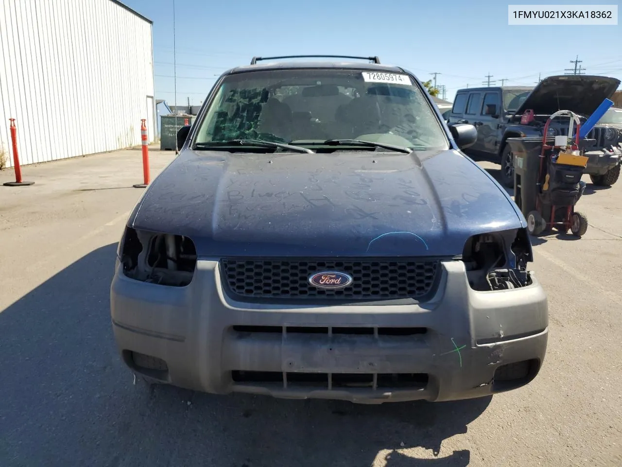 2003 Ford Escape Xls VIN: 1FMYU021X3KA18362 Lot: 72805974