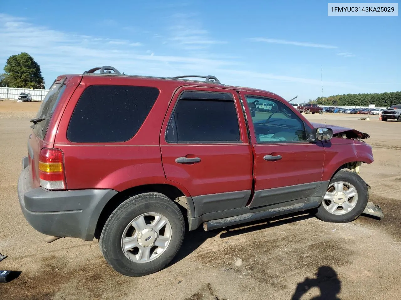 2003 Ford Escape Xlt VIN: 1FMYU03143KA25029 Lot: 77380624