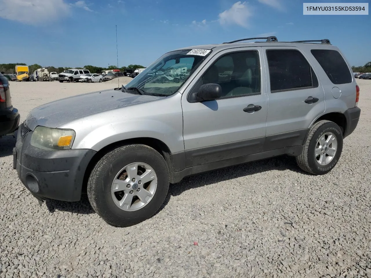 2005 Ford Escape Xlt VIN: 1FMYU03155KD53594 Lot: 51603104