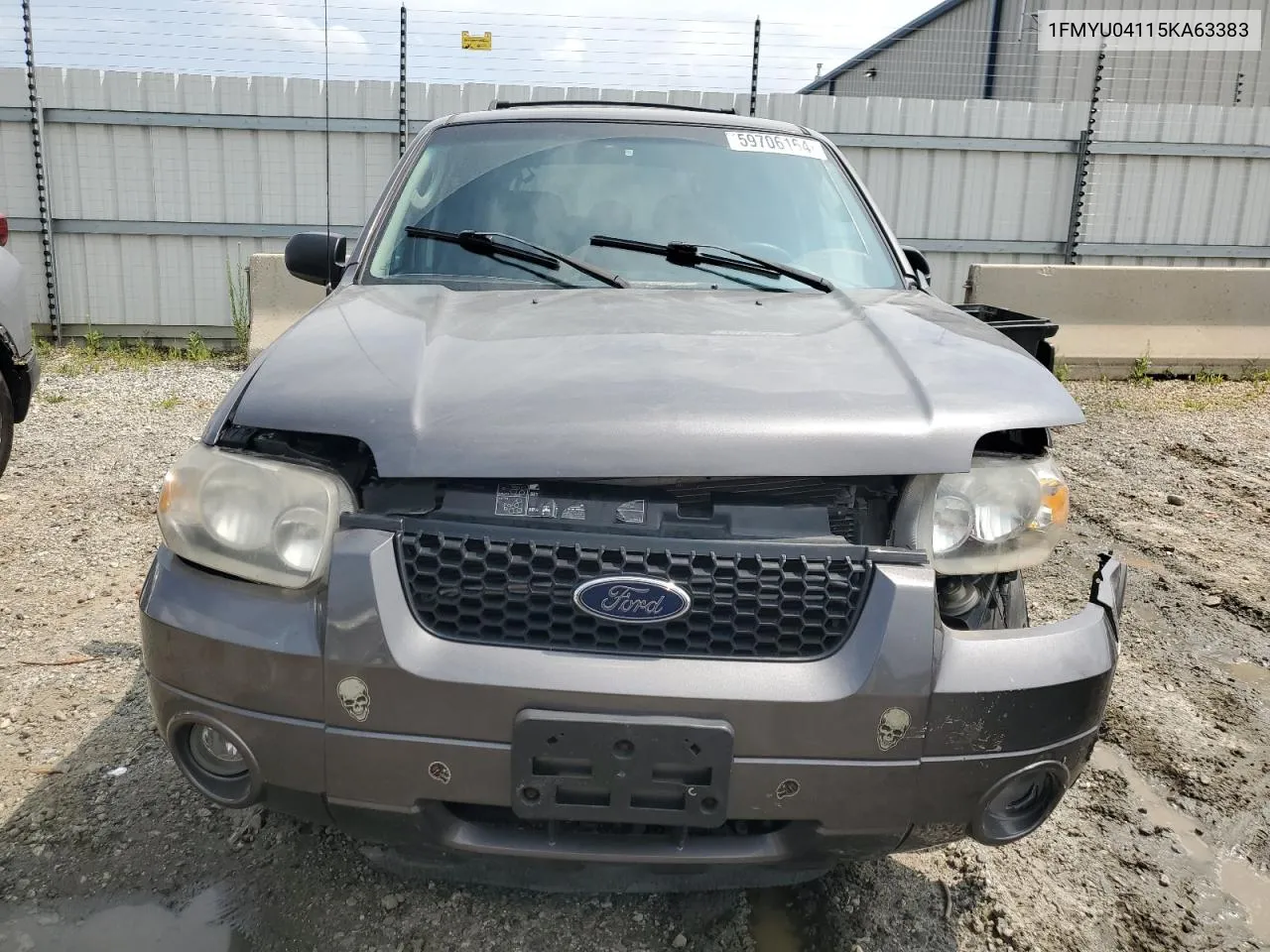 2005 Ford Escape Limited VIN: 1FMYU04115KA63383 Lot: 59706164