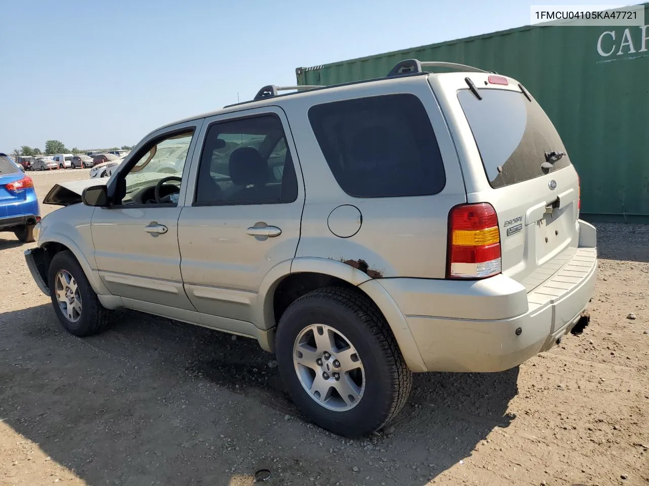 2005 Ford Escape Limited VIN: 1FMCU04105KA47721 Lot: 68439754